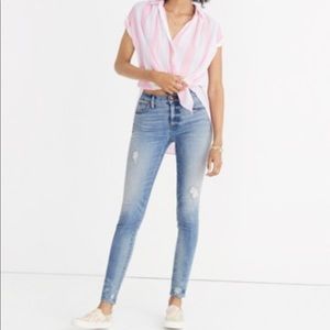 Madewell high waist 9 inch rise destructed hem